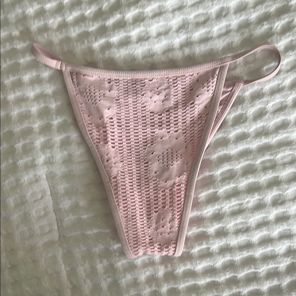 Pink Eyelet Bikini Bottom - Picture 2 of 4